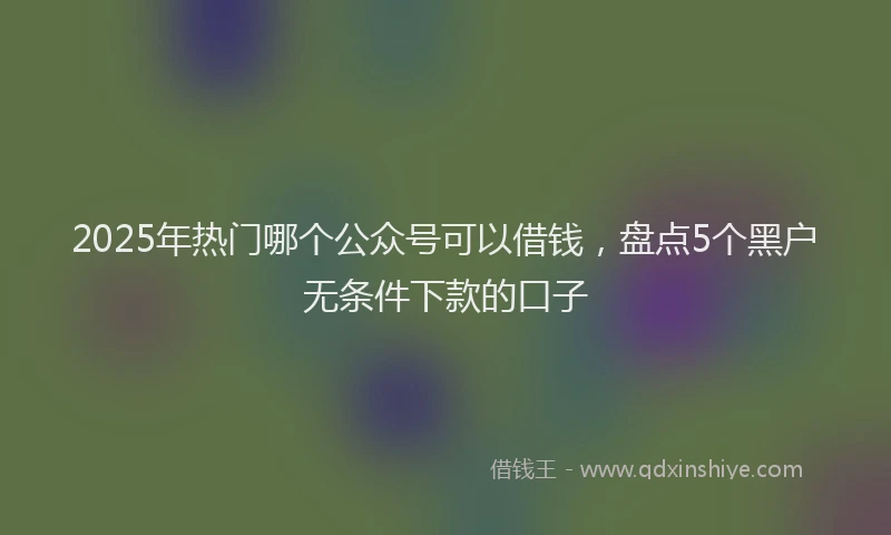 2025年热门哪个公众号可以借钱，盘点5个黑户无条件下款的口子