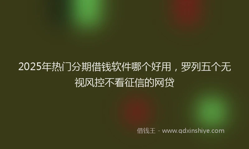 2025年热门分期借钱软件哪个好用，罗列五个无视风控不看征信的网贷