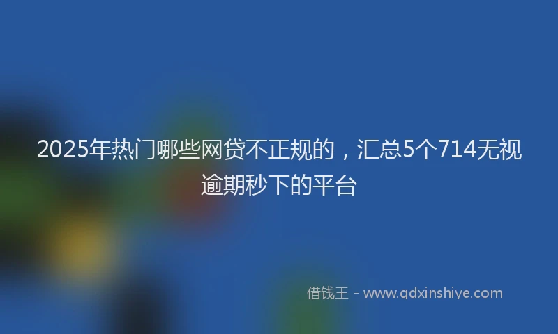 2025年热门哪些网贷不正规的，汇总5个714无视逾期秒下的平台