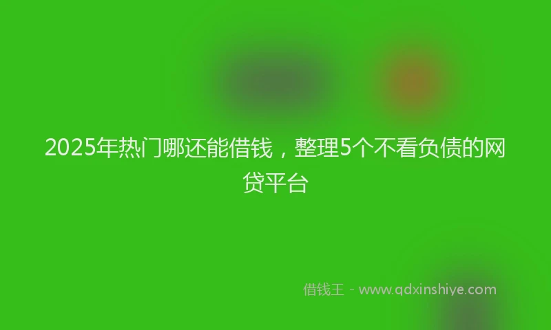 2025年热门哪还能借钱，整理5个不看负债的网贷平台