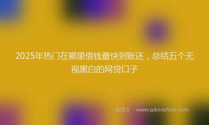 2025年热门在哪里借钱最快到账还，总结五个无视黑白的网贷口子