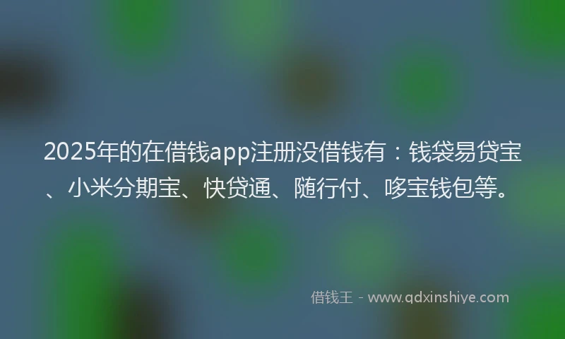 2025年的在借钱app注册没借钱有：钱袋易贷宝、小米分期宝、快贷通、随行付、哆宝钱包等。