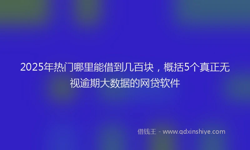 2025年热门哪里能借到几百块，概括5个真正无视逾期大数据的网贷软件