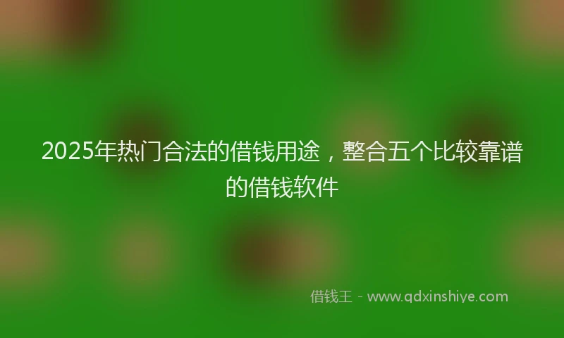 2025年热门合法的借钱用途，整合五个比较靠谱的借钱软件