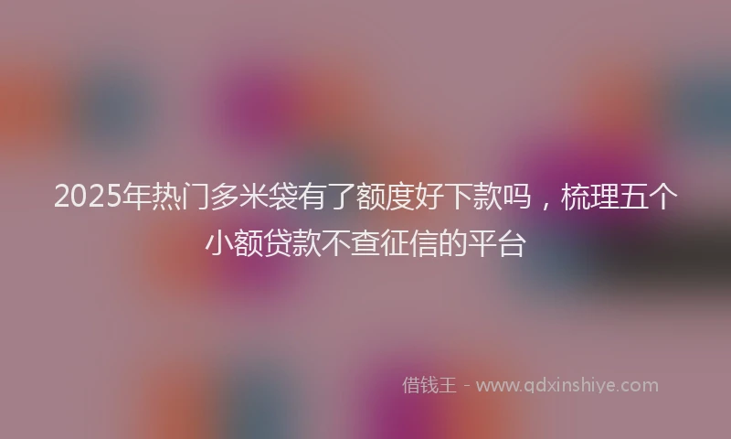 2025年热门多米袋有了额度好下款吗，梳理五个小额贷款不查征信的平台