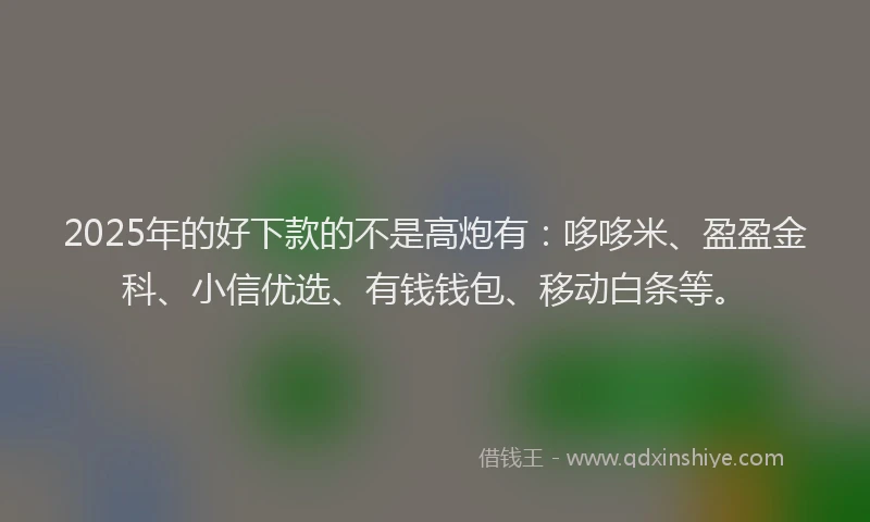 2025年的好下款的不是高炮有：哆哆米、盈盈金科、小信优选、有钱钱包、移动白条等。