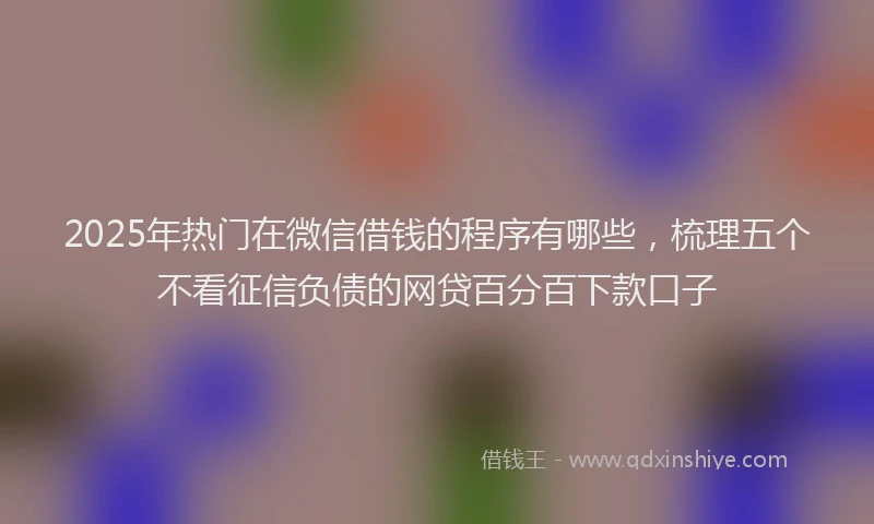2025年热门在微信借钱的程序有哪些，梳理五个不看征信负债的网贷百分百下款口子