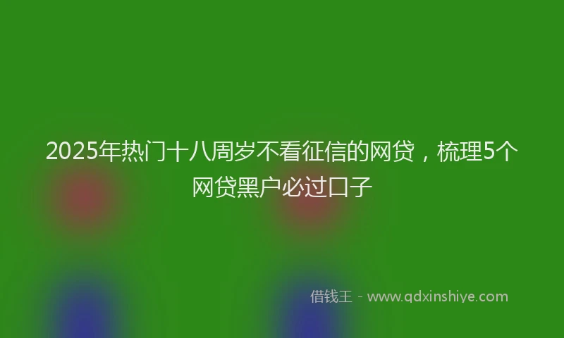 2025年热门十八周岁不看征信的网贷，梳理5个网贷黑户必过口子