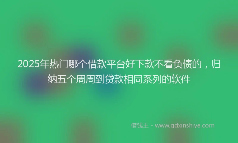 2025年热门哪个借款平台好下款不看负债的，归纳五个周周到贷款相同系列的软件