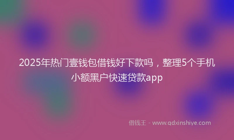 2025年热门壹钱包借钱好下款吗，整理5个手机小额黑户快速贷款app