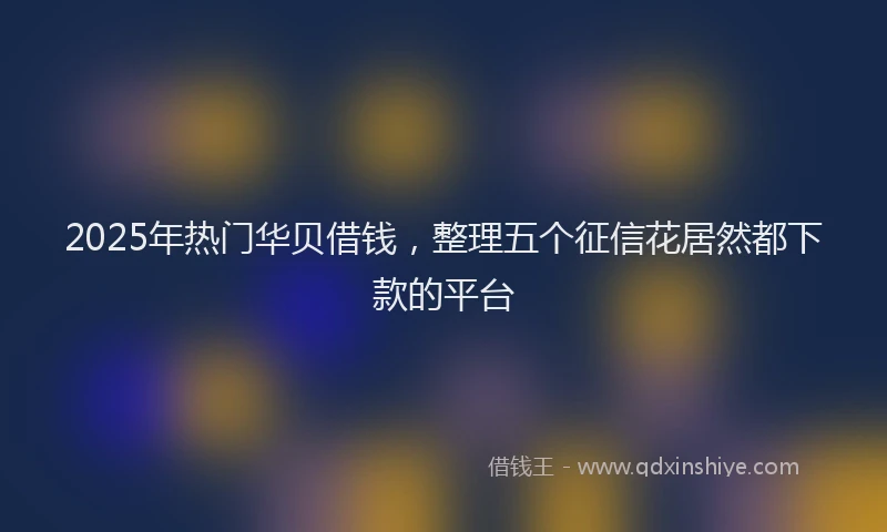 2025年热门华贝借钱，整理五个征信花居然都下款的平台