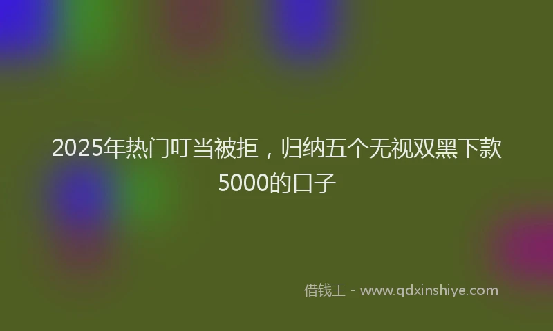 2025年热门叮当被拒，归纳五个无视双黑下款5000的口子