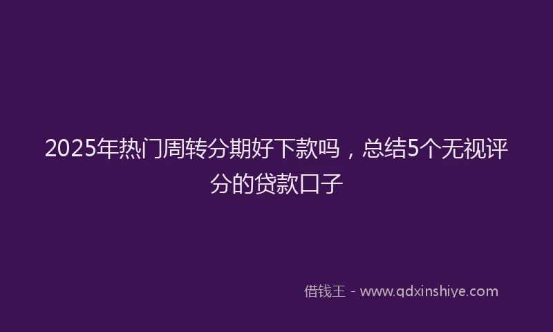 2025年热门周转分期好下款吗，总结5个无视评分的贷款口子