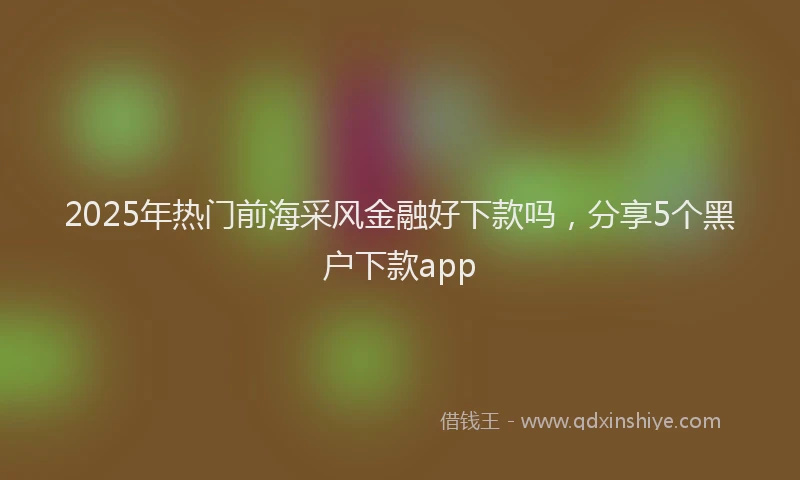 2025年热门前海采风金融好下款吗，分享5个黑户下款app