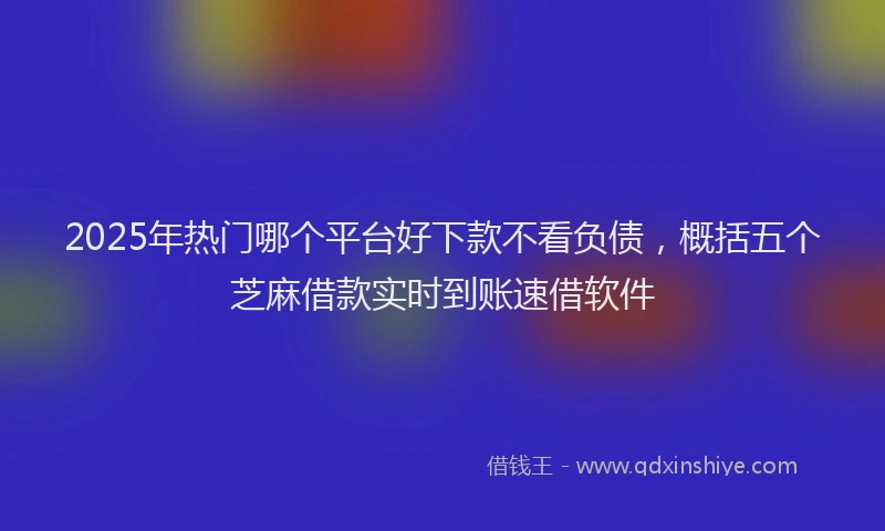 2025年热门哪个平台好下款不看负债，概括五个芝麻借款实时到账速借软件