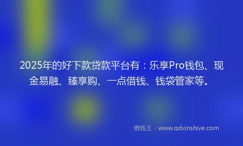 2025年的好下款贷款平台有：乐享Pro钱包、现金易融、臻享购、一点借钱、钱袋管家等。