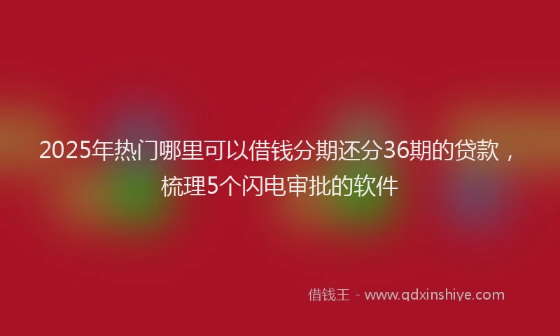 2025年热门哪里可以借钱分期还分36期的贷款，梳理5个闪电审批的软件
