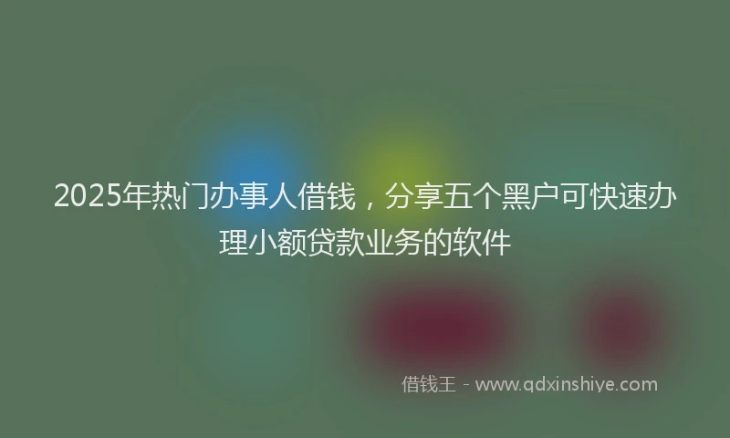 2025年热门办事人借钱，分享五个黑户可快速办理小额贷款业务的软件