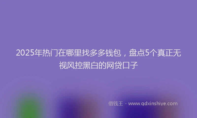 2025年热门在哪里找多多钱包，盘点5个真正无视风控黑白的网贷口子