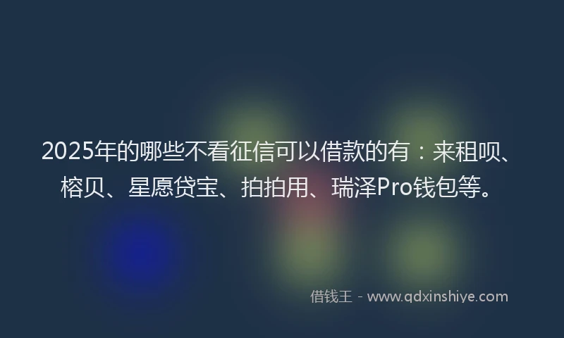 2025年的哪些不看征信可以借款的有：来租呗、榕贝、星愿贷宝、拍拍用、瑞泽Pro钱包等。