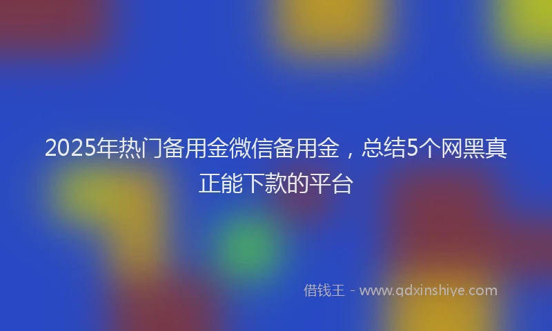 2025年热门备用金微信备用金，总结5个网黑真正能下款的平台