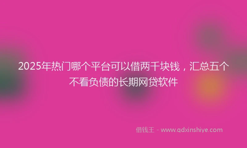 2025年热门哪个平台可以借两千块钱，汇总五个不看负债的长期网贷软件
