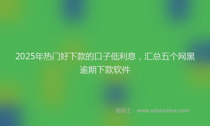 2025年热门好下款的口子低利息，汇总五个网黑逾期下款软件