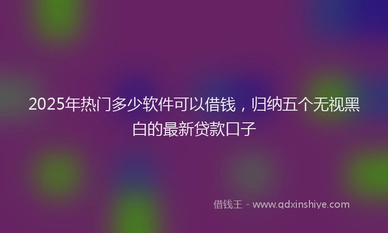2025年热门多少软件可以借钱，归纳五个无视黑白的最新贷款口子