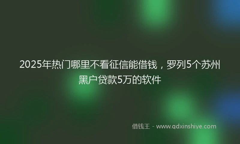 2025年热门哪里不看征信能借钱，罗列5个苏州黑户贷款5万的软件