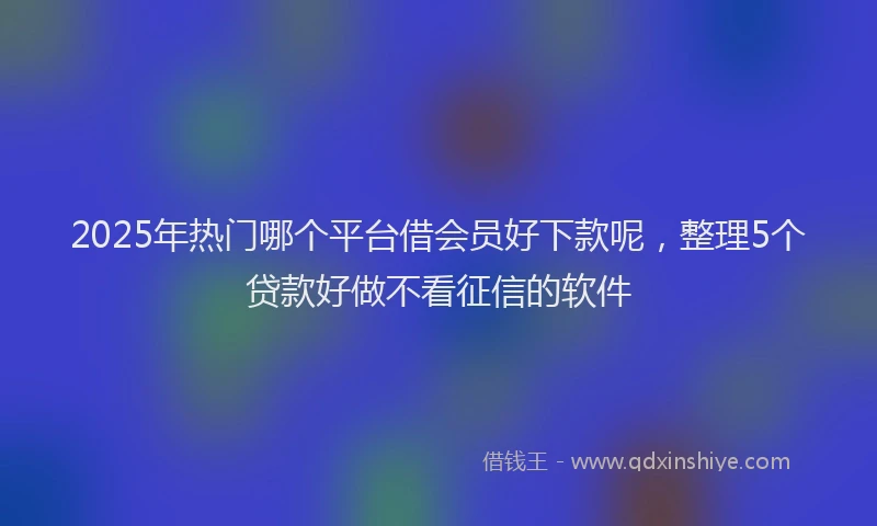2025年热门哪个平台借会员好下款呢，整理5个贷款好做不看征信的软件