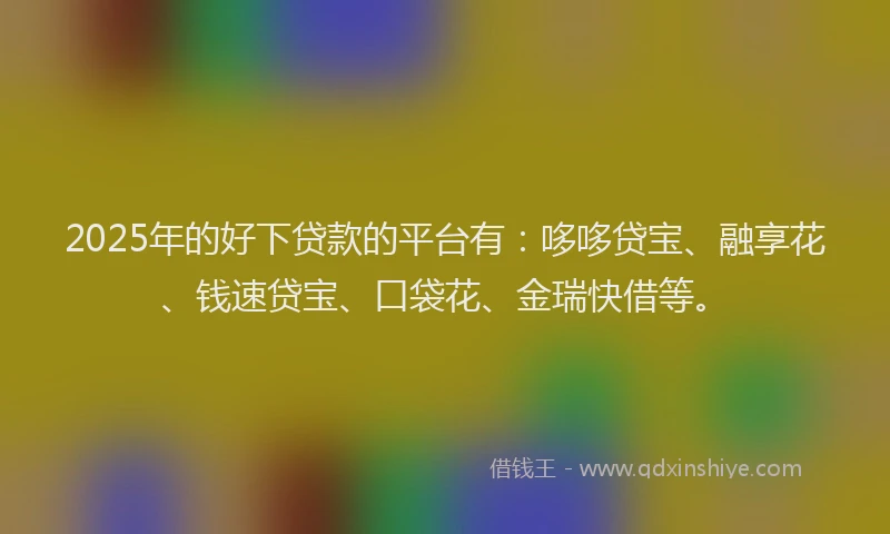 2025年的好下贷款的平台有：哆哆贷宝、融享花、钱速贷宝、口袋花、金瑞快借等。
