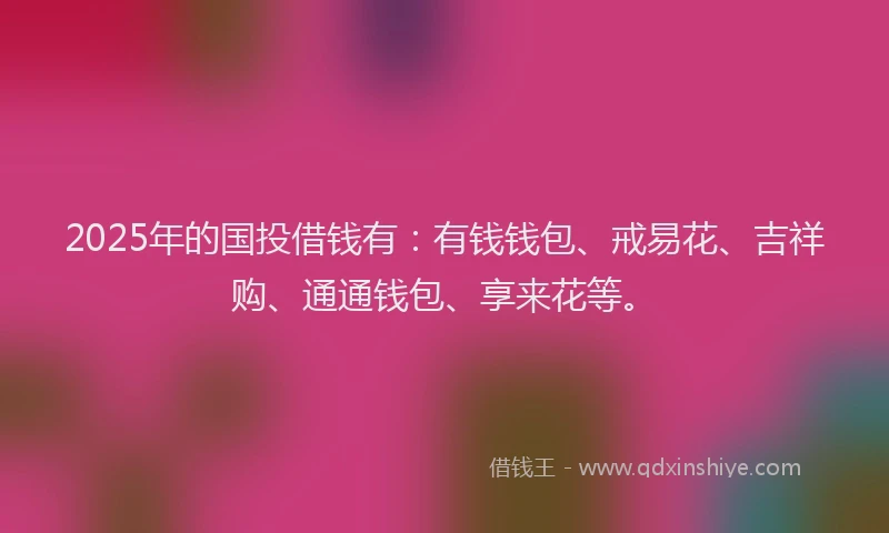 2025年的国投借钱有：有钱钱包、戒易花、吉祥购、通通钱包、享来花等。