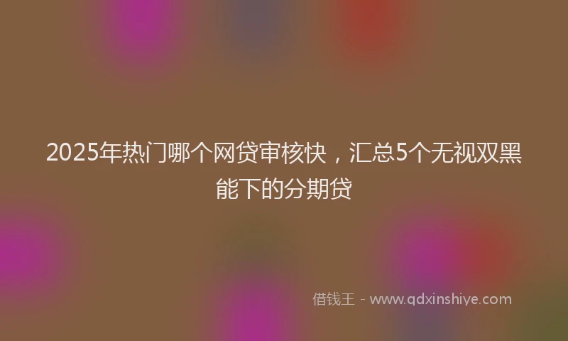 2025年热门哪个网贷审核快，汇总5个无视双黑能下的分期贷