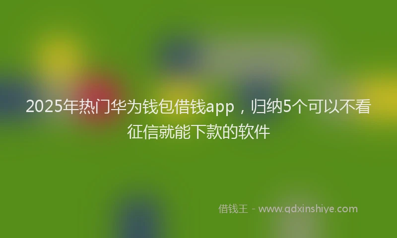 2025年热门华为钱包借钱app，归纳5个可以不看征信就能下款的软件