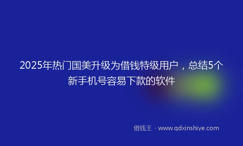 2025年热门国美升级为借钱特级用户，总结5个新手机号容易下款的软件