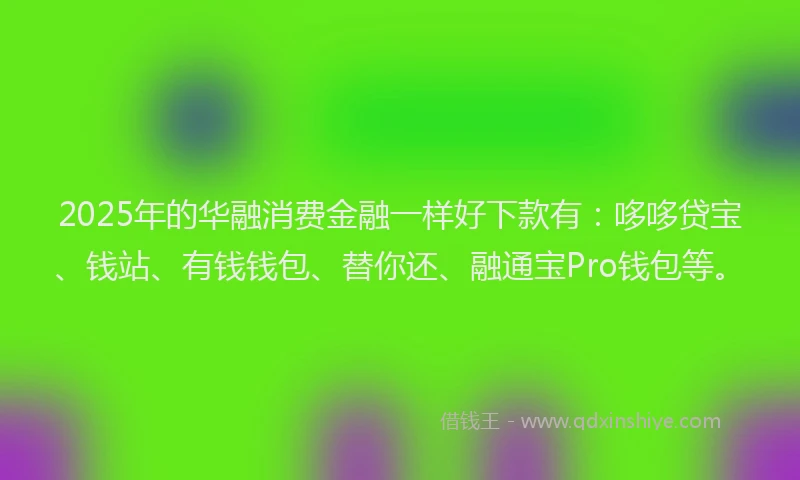 2025年的华融消费金融一样好下款有：哆哆贷宝、钱站、有钱钱包、替你还、融通宝Pro钱包等。