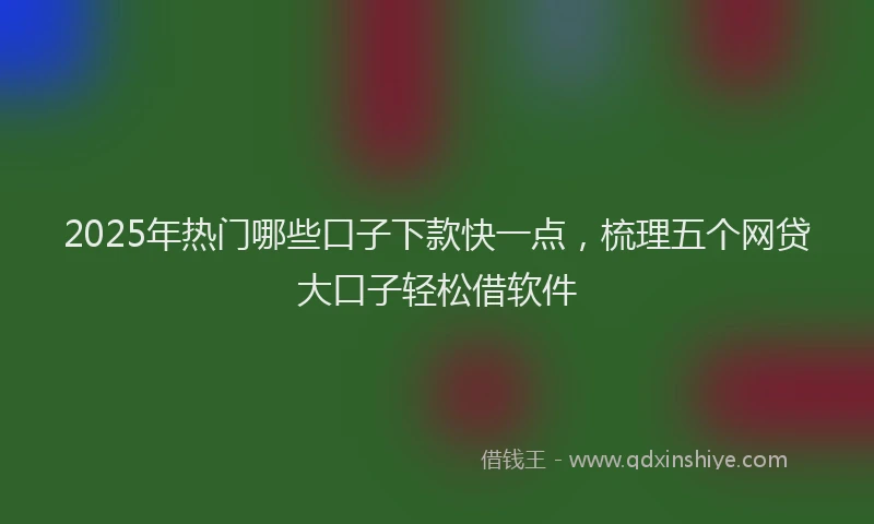 2025年热门哪些口子下款快一点，梳理五个网贷大口子轻松借软件