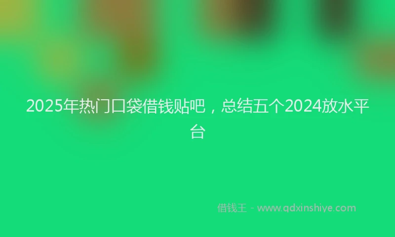 2025年热门口袋借钱贴吧，总结五个2024放水平台