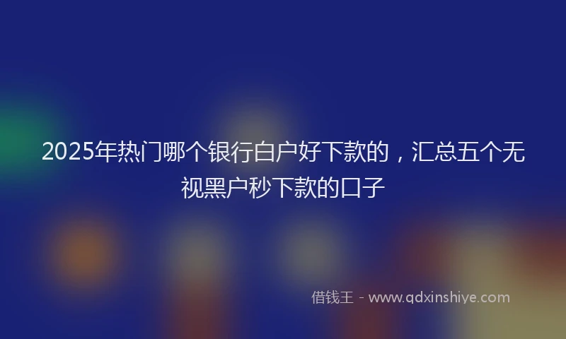 2025年热门哪个银行白户好下款的，汇总五个无视黑户秒下款的口子