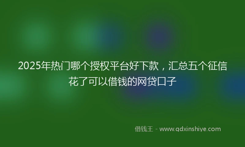 2025年热门哪个授权平台好下款，汇总五个征信花了可以借钱的网贷口子