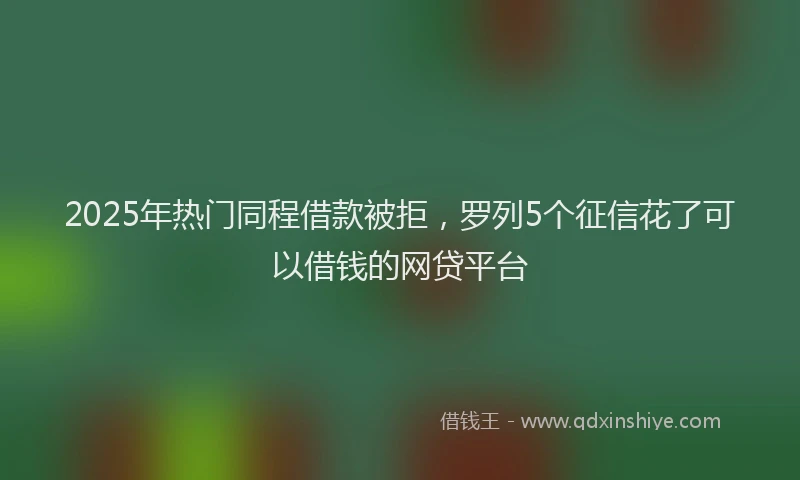 2025年热门同程借款被拒，罗列5个征信花了可以借钱的网贷平台