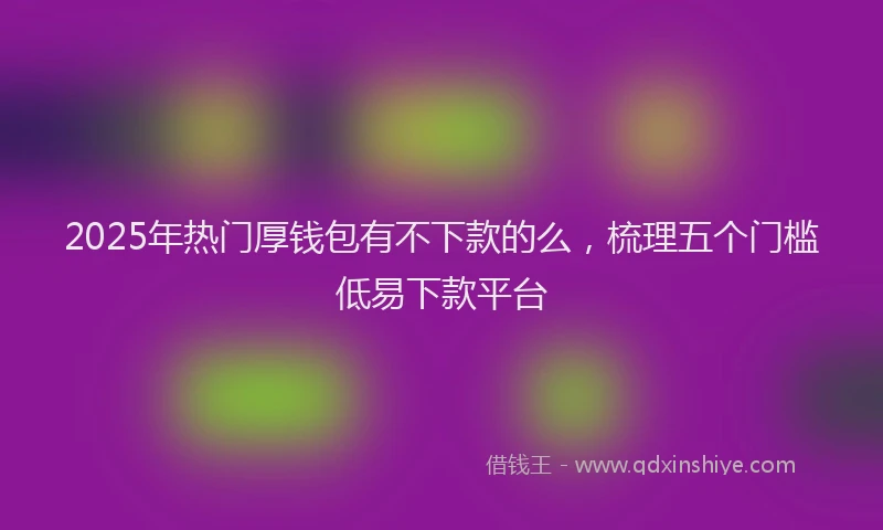 2025年热门厚钱包有不下款的么，梳理五个门槛低易下款平台