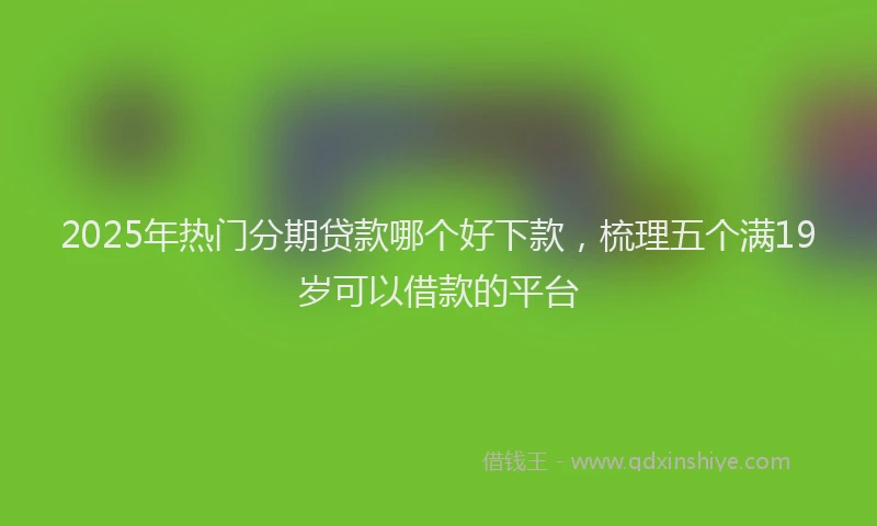 2025年热门分期贷款哪个好下款，梳理五个满19岁可以借款的平台