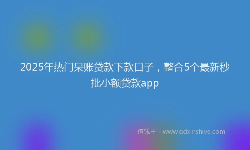 2025年热门呆账贷款下款口子，整合5个最新秒批小额贷款app