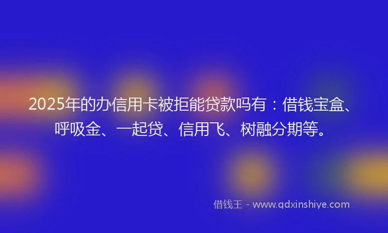 2025年的办信用卡被拒能贷款吗有：借钱宝盒、呼吸金、一起贷、信用飞、树融分期等。