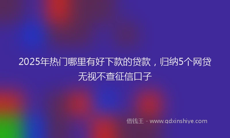 2025年热门哪里有好下款的贷款，归纳5个网贷无视不查征信口子