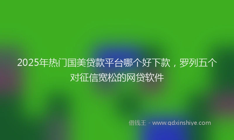 2025年热门国美贷款平台哪个好下款，罗列五个对征信宽松的网贷软件