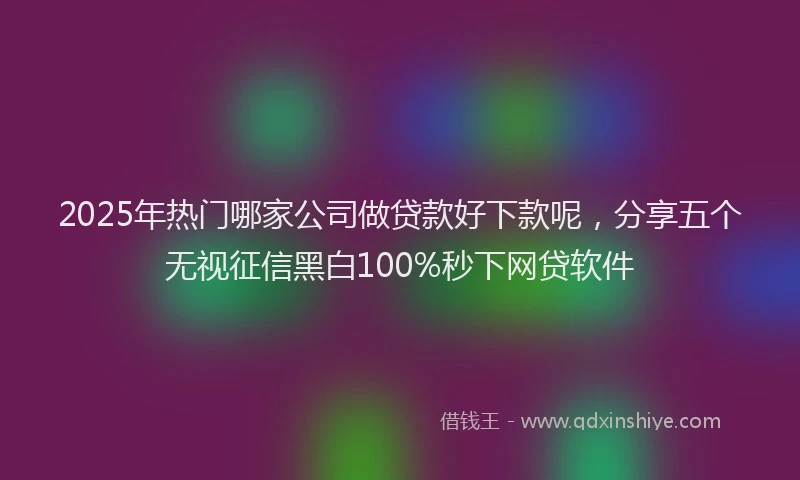 2025年热门哪家公司做贷款好下款呢，分享五个无视征信黑白100%秒下网贷软件