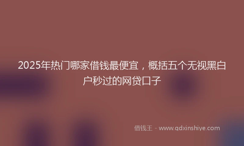2025年热门哪家借钱最便宜，概括五个无视黑白户秒过的网贷口子