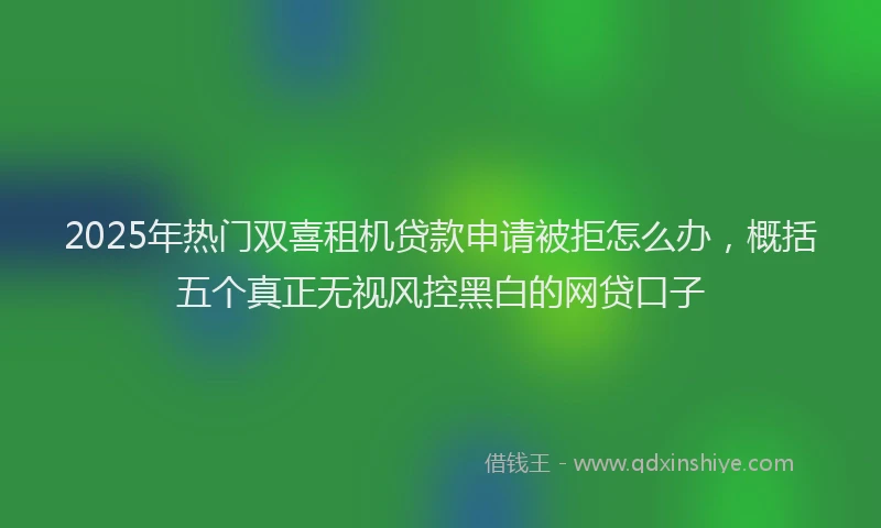 2025年热门双喜租机贷款申请被拒怎么办，概括五个真正无视风控黑白的网贷口子